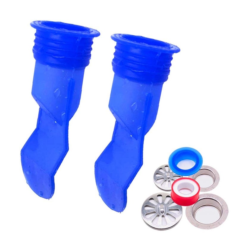 timebetter Shower Floor Drain Backflow Preventer, Waterless Trap Seal, One Way Drain Valve Sewer Core (1.28-1.58 inch, Blue) - Image 1